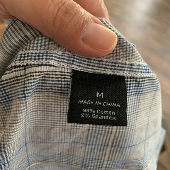 Marc Anthony Plaid Dress Shirt Men's Medium Stretch Slim Fit Button Up - Picture 5 of 5